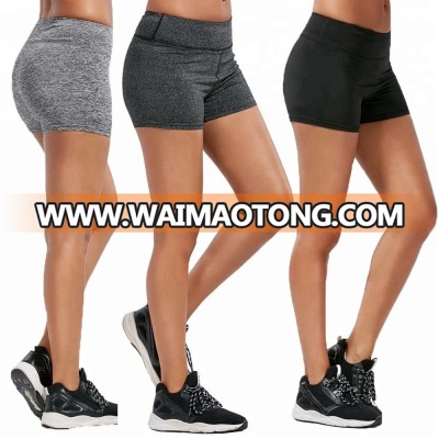 Solid Color Women Yoga Shorts Private Label Yoga Pants